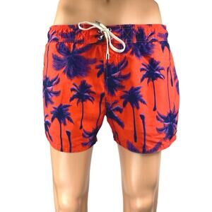 29(X)1st Men's Orange Printed Elastic Waist Pull On Swim Trunks Board Shorts M